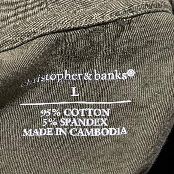 2 Christopher & Banks Tank Tops Black Green Size L Large Mock Neck - Picture 7 of 9